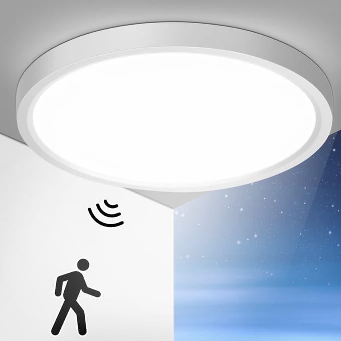 Oraymin LED Plafondlamp met Bewegingssensor – 24W 2400LM 4000K – Microgolfsensor (Radar) – Voor Hal Keuken Trap Gang Balkon – Ø30cm
