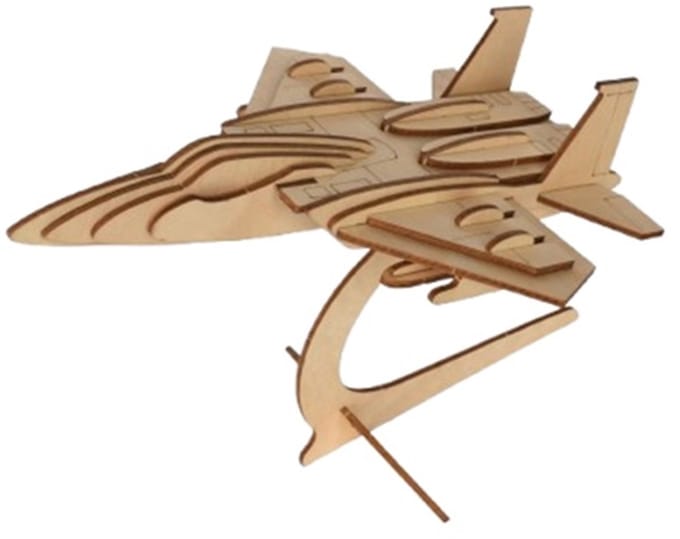 3D Puzzel Bouwpakket Straaljager Boeing F-15- hout