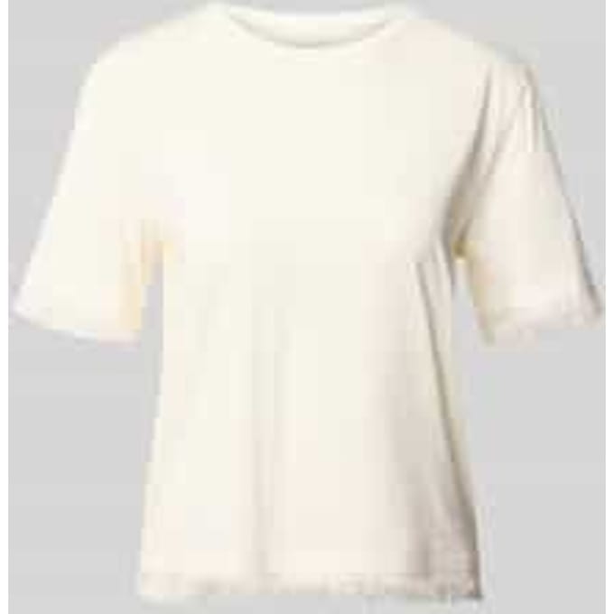 T-shirt van linnen met franjes