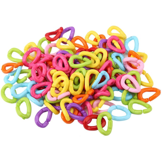 100 Stuks Plastic Vogel C Clips Haken Kettelschakels DIY Papegaai Speelgoed Mix Kleur pink