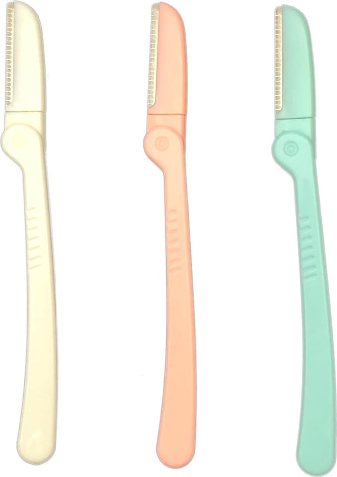 KELERINO. Dermaplaning - Wenkbrauw scheermesjes - Eyebrow razor - Inklapbaar - 3 Stuks