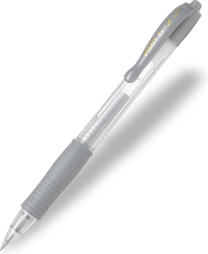 Pilot G-2 - Metallic Zilver - medium - 0.7mm - 1 stuks