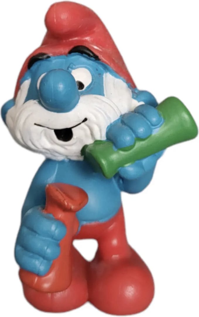 Grote smurf met lab glazen - laboratorium -  Schleich - De Smurfen - 5,5 cm
