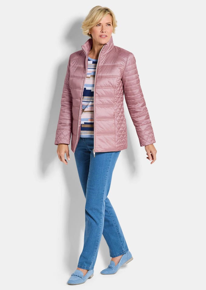 Gewatteerd jack met zakken met ritssluiting - rosé - Gr. 21 van Goldner Fashion