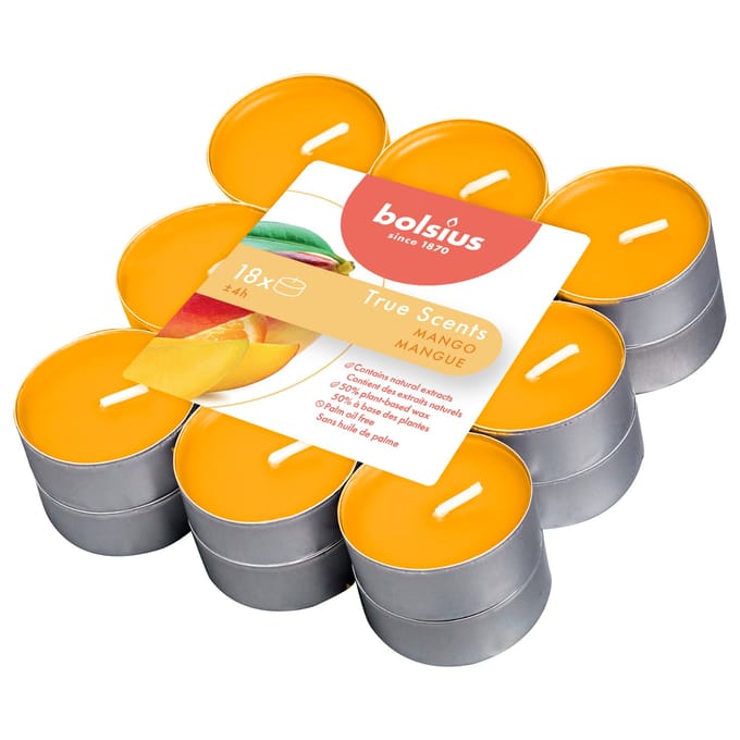 Bolsius - Geurtheelichten - Mango Geur - 4 stuks