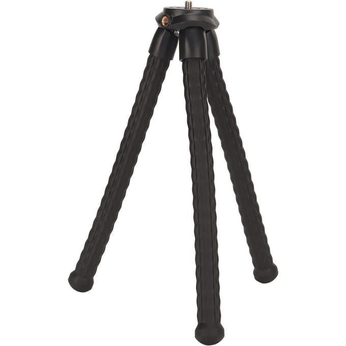 Mini Flexibel Statief 14 Inch Schroef Draagbaar Statief met Verborgen Telefoonhouder Koude Schoen Mount black