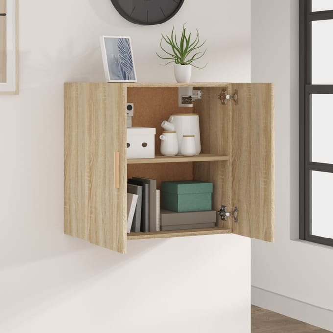 vidaXL - Wandkast - 60x30x60 - cm - bewerkt - hout - sonoma - eikenkleurig