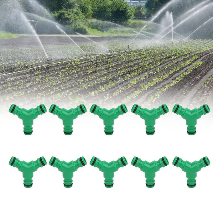 10 STUKS 3-weg Koppeling Waterslang Fitting Y-connector Adapter Koppeling voor Tuinirrigatie blue