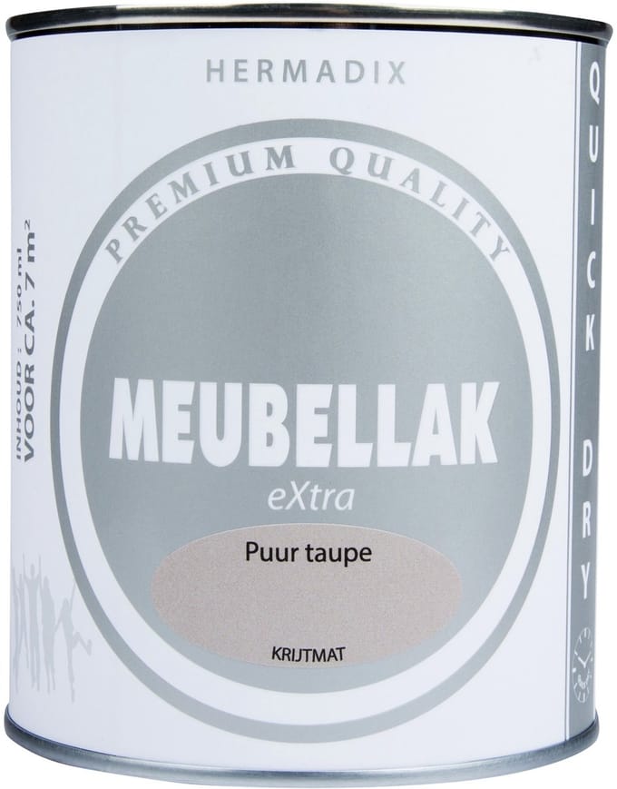 Hermadix Meubellak eXtra - Dekkend - Krijtmat Puur taupe