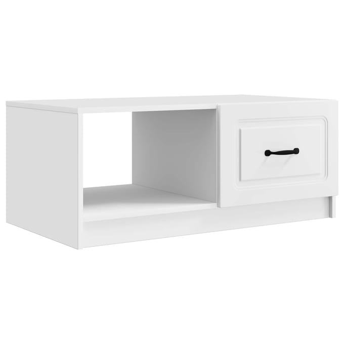 vidaXL - Salontafel - Wit - 90 - x - 50 - x - 37 - cm - Bewerkt - hout