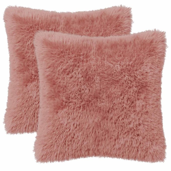 vidaXL - Kussensloop - 2 - pcs - HEERLEN - Roze - 30 - x - 30 - cm - PV - Fleece
