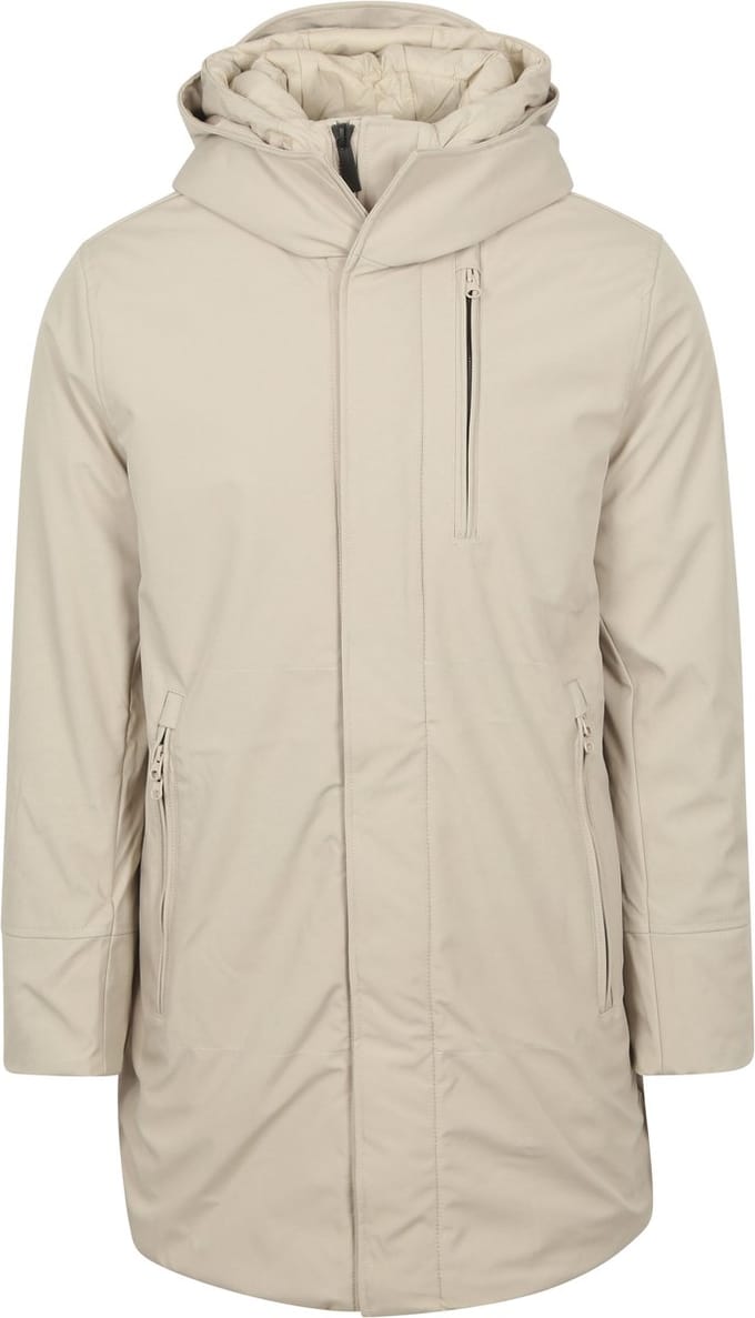 KnowledgeCotton Apparel Climate Shell Jas Ecru - Maat XL - Heren - Winterjassen