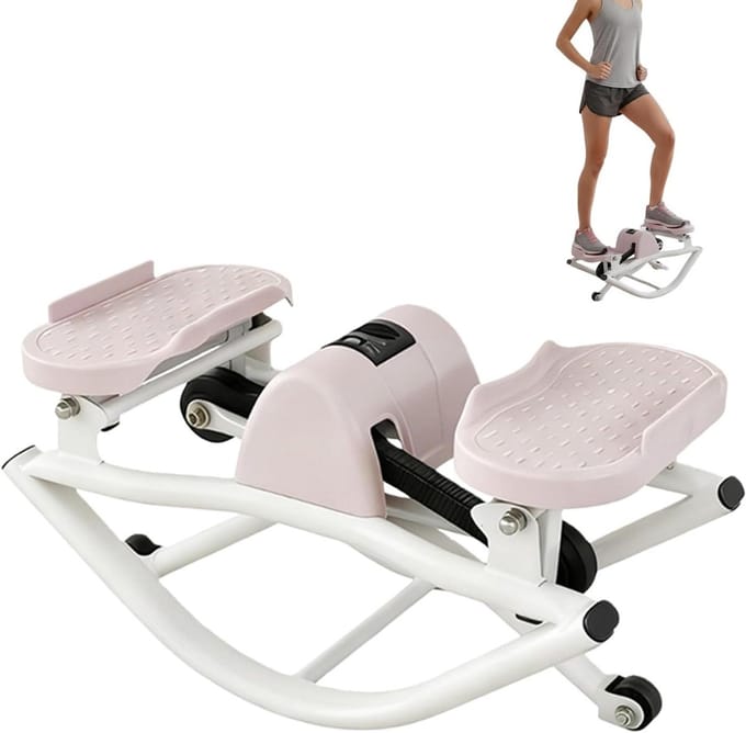 Stappentrainer - Hometrainer Stepper - Cardiotraining Thuis - Hydraulische Schokdemping - ca. 49 x 27 cm - Roze