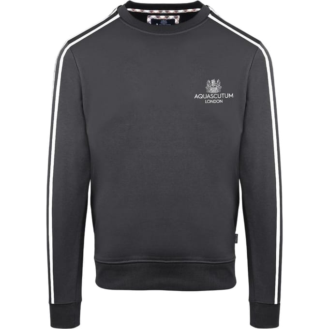 Aquascutum Heren London dubbel gestreept sweatshirt (Antraciet)