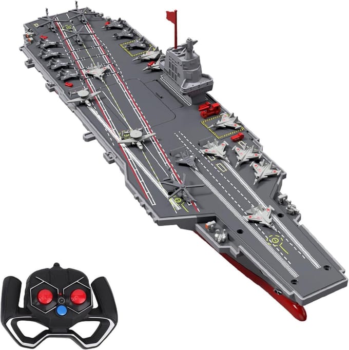 RC Oorlogsschip - Slagschip Speelgoed - Waterpret - Automatische Uitschakeling - 42 cm - Grijs