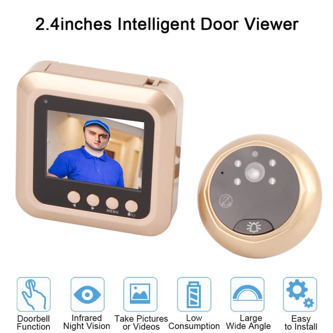2.4 inch 1080P Intelligente Elektrische Deurbel TFT Digitale Deurspion Beveiligingscamera Viewer wit