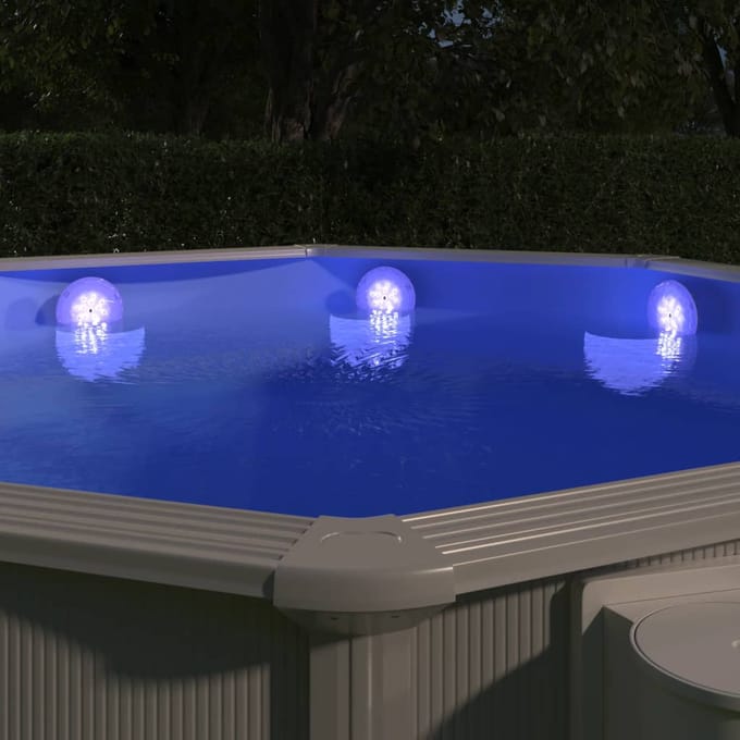 vidaXL - Zwembadlamp - dompelbaar - drijvend - LED - met - afstandsbediening - wit