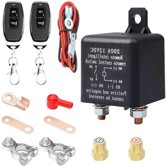 Isolatorschakelaar voor auto, boot en camper - DC12V, 200A met afstandsbediening