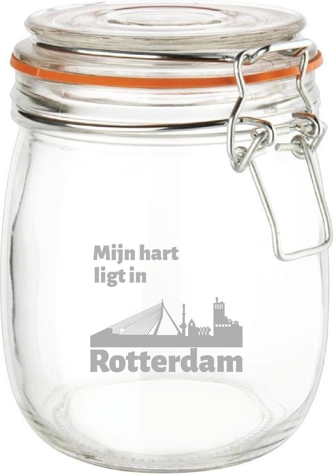 Gegraveerde Weckpot 0.75 ltr. Rotterdam