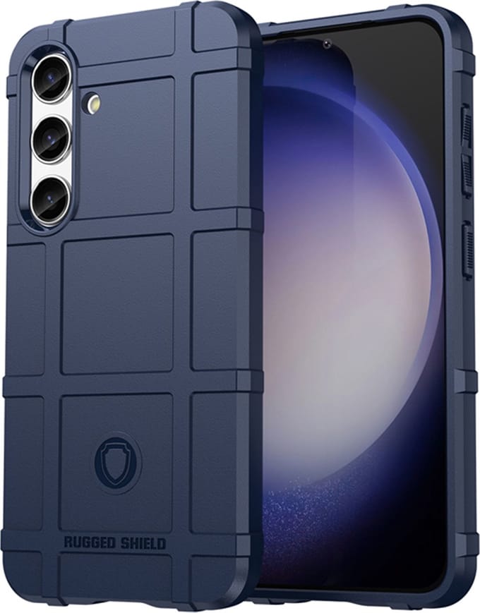 MobyDefend Hoesje - Geschikt voor Samsung Galaxy S24 - Rugged Shield TPU Backcover - Blauw