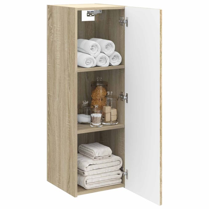 vidaXL - Wandgemonteerde - Badkamerkast - Sonoma - Eiken - 33 - x - 34,5 - x - 100 - cm