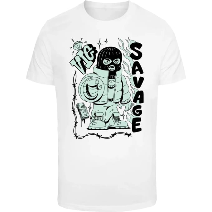 Mister Tee - Savage Balaclava Heren Tshirt - L - Wit