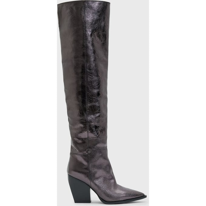 AllSaints Reina Crinkle Boot Gunmetal Grey Taglia: 37 | Stivali Outlet | Donna | Grigio