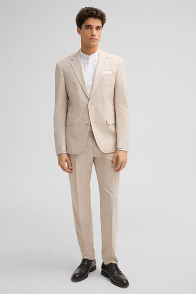 Combinatiecolbert Aidan, beige geruit