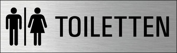 Toiletten deurbordje met zelfklevende strip