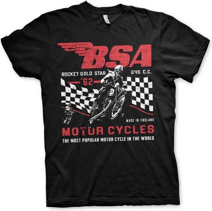 BSA Heren Tshirt -XL- Rocket Gold Star Zwart