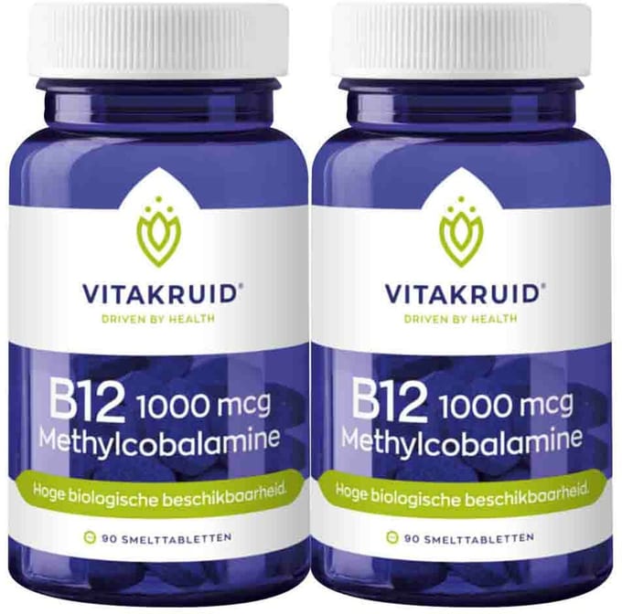 Vitakruid - B12 Methylcobalamine 1000 Mcg - 2 x 90 tabletten - Voordeelverpakking