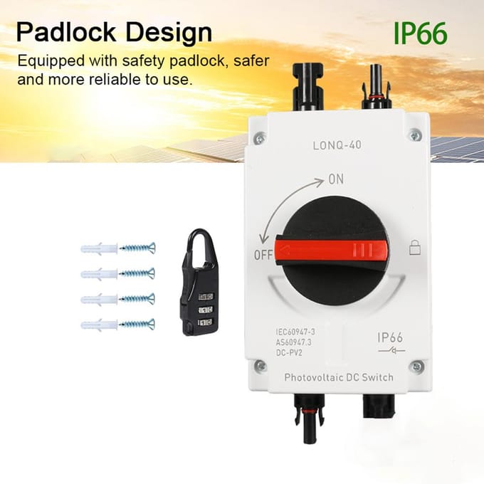 32A 4P PV Gelijkstroomscheidingsschakelaar Buiten Stofdichte en waterdichte overdrachtschakelaar IP66 Common Version
