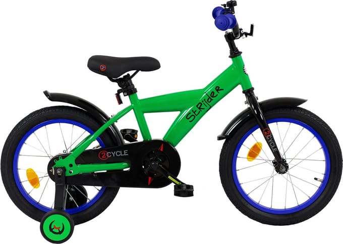 2Cycle Strijder kinderfiets 16 inch (4 tot 6 jaar) voor jongens groen