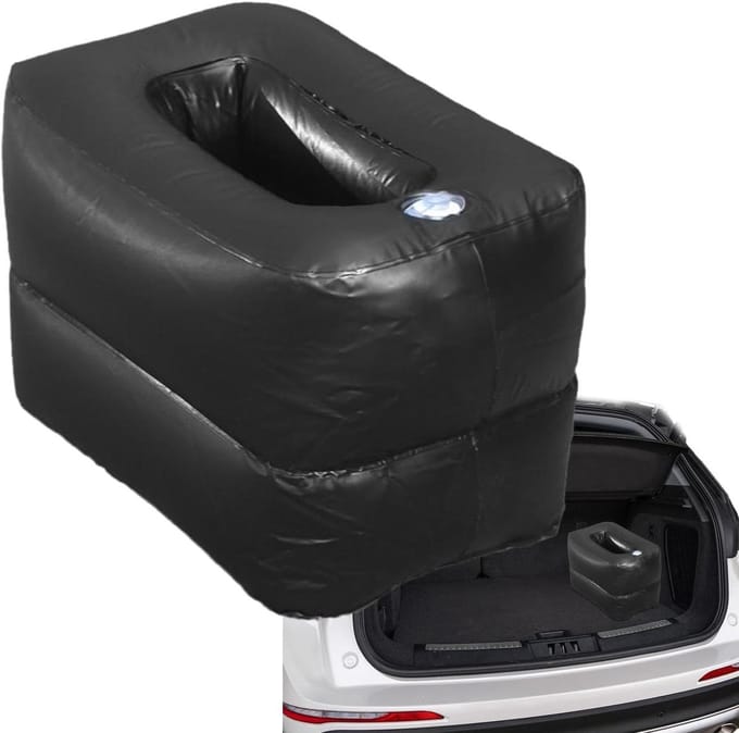 Auto luchtmatras - Opblaasbaar bed - Comfortabel reizen - Lekvrij ventiel - 125 cm lang - Grijs