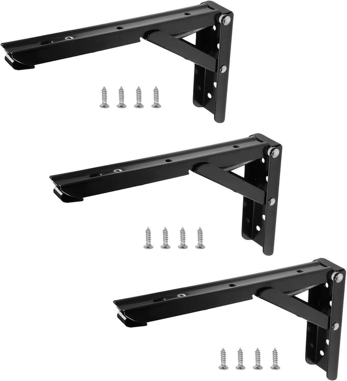 3 stuks Inklapbare Plankdragers 197mm Zware Kwaliteit voor Tafel Werkbank