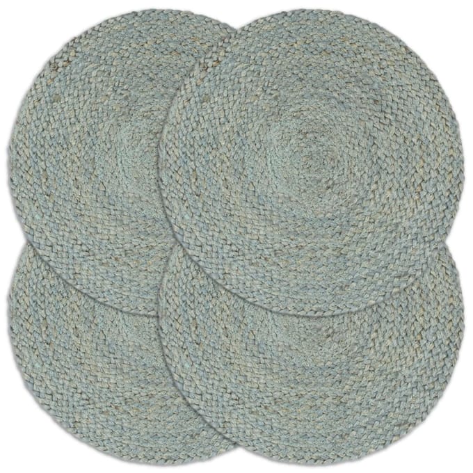 vidaXL Placemats 4 st rond 38 cm jute olijfgroen