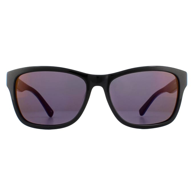 Lacoste rechthoek unisex zwart blauw paarse zonnebril