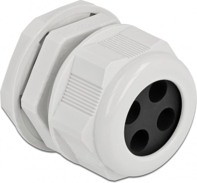 Kabelwartel PG29 voor ronde kabel met vier kabelinvoer grijs 2 stuks