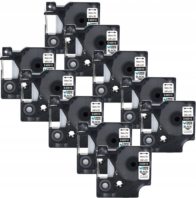DYMO D1 40910 tape 9 mm Helder Zwart Printspecificatie LM