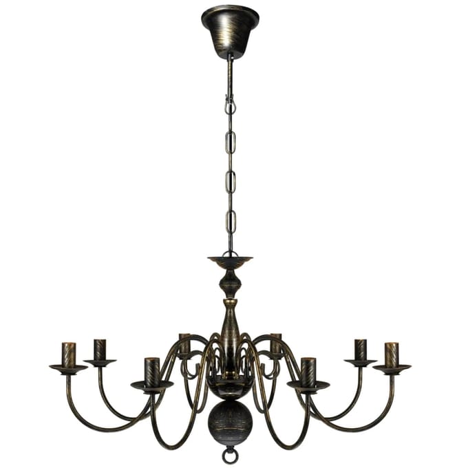 vidaXL - Kroonluchter - zwart - metaal - 8 - x - E14 - lampen