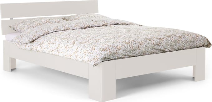 B Bright Fresh 400 Bed met Hoofdbord 90x210cm - Bedframe Wit - Eenpersoonsbedden - Instaphoogte: 40cm