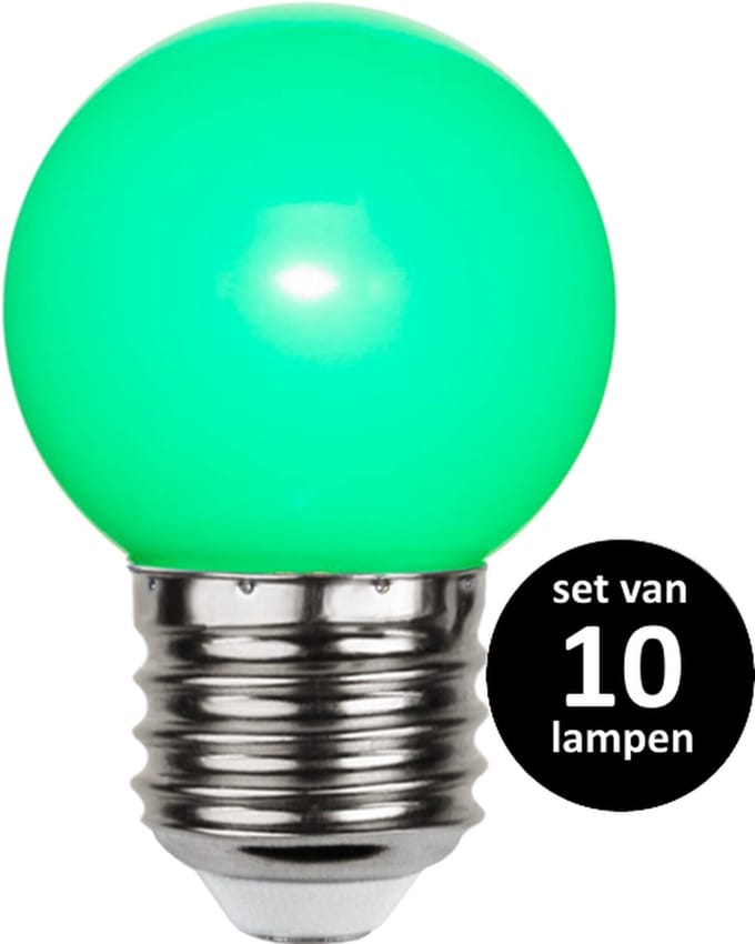 Groene lamp voor prikkabel - 1Watt - set van 10
