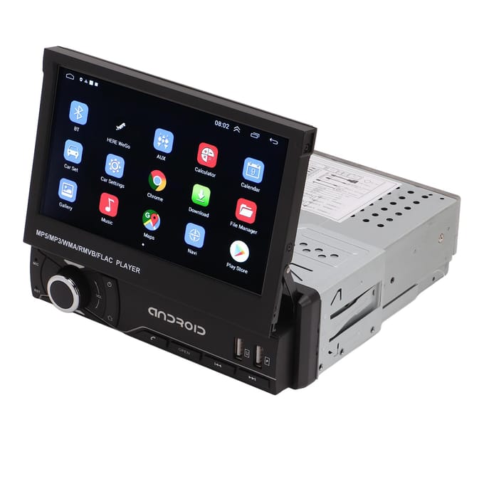 Autoradio 7 pouces simple DIN écran tactile pliable Navigation Appels mains libres avec caméra de recul 2+32 Go gray