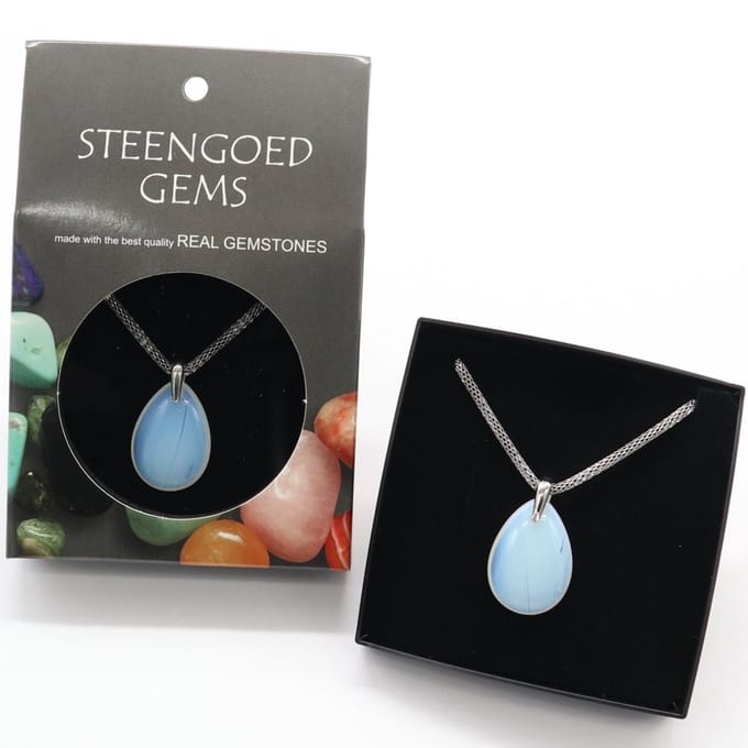Gemstone ketting Opaal glas (Opaliet)