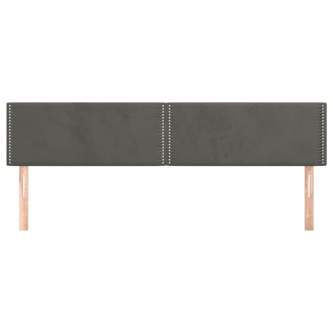 vidaXL - Hoofdborden - 200x5x78/88 - cm - fluweel - donkergrijs