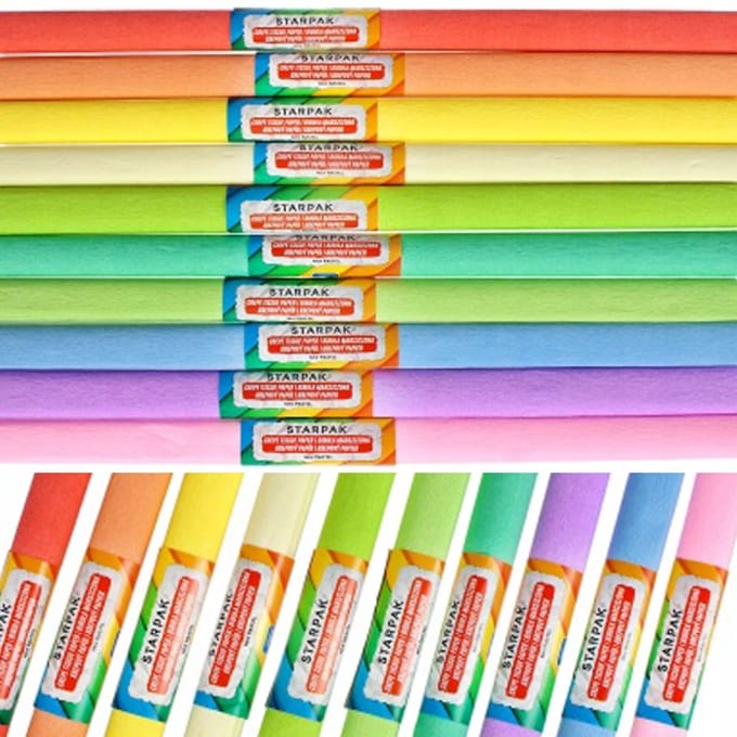 Starpak Gekreukeld Crêpepapier Pastel Mix - 10 Rollen