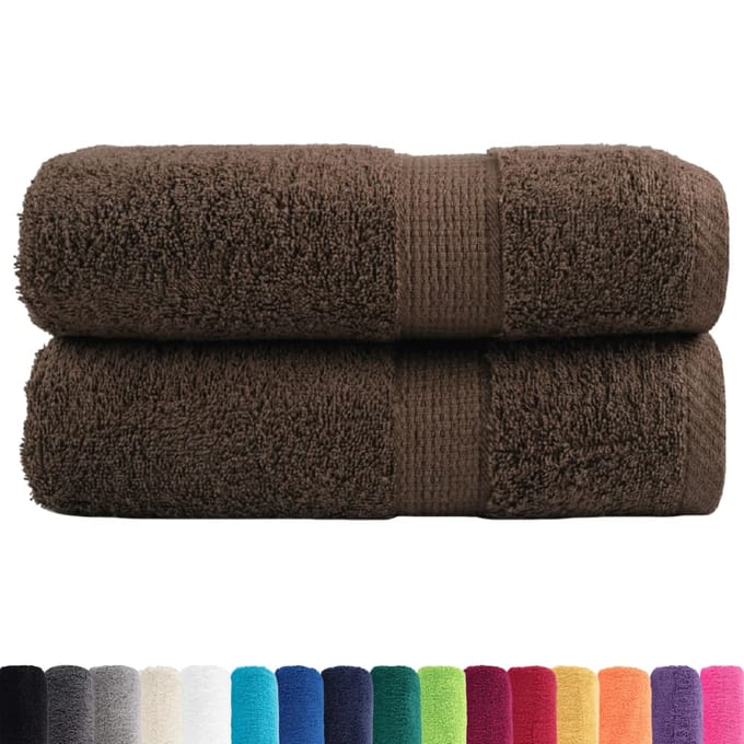 vidaXL - Premium - washandjes - SOLUND - 2 - stuks - bruin - 30x30 - cm - 600 - g/m²