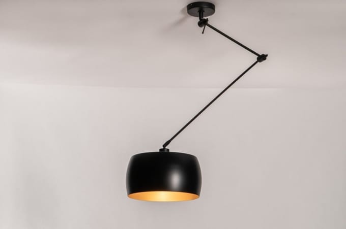 Lumidora Hanglamp 31174 - AMBER - E27 - Zwart - Metaal - ⌀ 32 cm