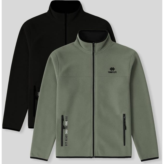 Heren Pluche Rits-Voorkant Sweatshirt