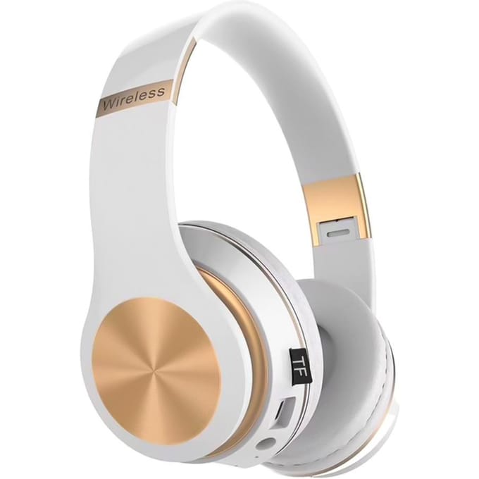 Opvouwbare draadloze Bluetooth-koptelefoon 3D-stereoheadset Headset Ruisonderdrukking Gaming-oortelefoons met microfoon wit